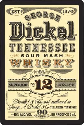 George Dickel No. 12 Sour Mash Whisky American Oak 45% 375ml