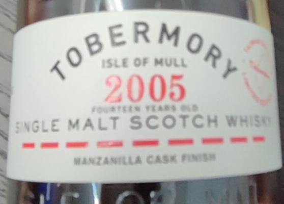 Tobermory 2005 Manzanilla Finish 57.6% 700ml