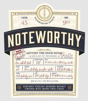 Noteworthy Hitting the high notes Kentucky Straight Bourbon Whisky Finished with Sherry Casks Staves 45% 750ml