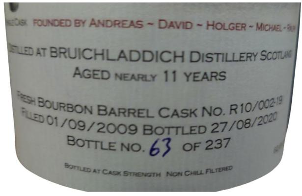 Lochindaal 2009 Open Burn Fresh Bourbon Barrel 62.6% 700ml