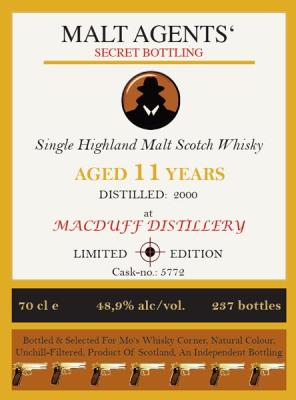 Macduff 2000 MoWC Malt Agents Secret Bottling 5772 48.9% 700ml