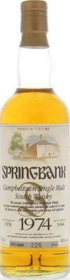 Springbank 1974 Distillery Picture Label Bourbon 46% 700ml