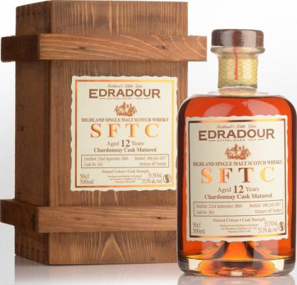 Edradour 2004 SFTC Chardonnay Cask Matured #363 53.3% 500ml