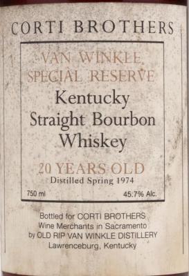 Van Winkle 1974 Corti Brothers 45.7% 750ml