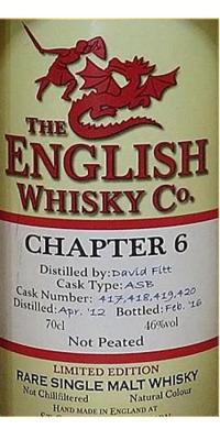 The English Whisky 2012 Chapter 6 Not Peated ASB 46% 700ml