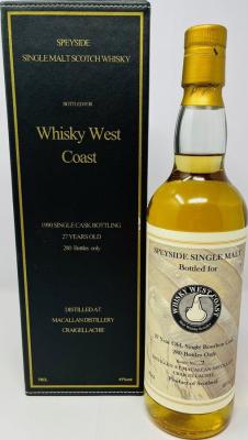Macallan 1990 Bourbon Barrel 1016 Whisky West Coast 41% 700ml