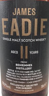 Benrinnes 2011 JE 1st Fill Oloroso Hogshead 55.2% 700ml