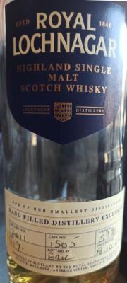 Royal Lochnagar 2011 Hand filled distillery exclusive 2nd fill Oloroso bottleyo ur own 57% 700ml