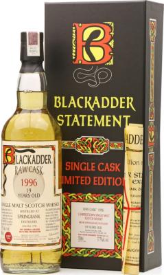 Springbank 1996 BA Raw Cask #162 57.7% 700ml