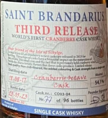 Saint Brandarius 2017 3rd Release 54.1% 500ml