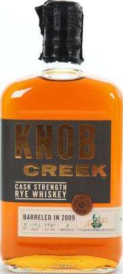 Knob Creek 2009 Cask Strength Rye Whisky New Charred Oak 59.8% 750ml