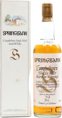 Springbank 1965 White Label Big Golden S 29yo Oak Casks 46% 700ml