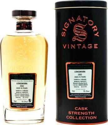Longmorn 2002 SV Cask Strength Collection Bourbon Barrels 800648 & 800649 55.3% 700ml
