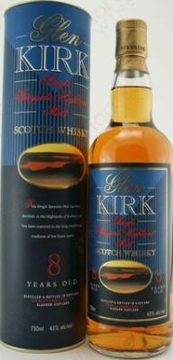 Glen Kirk 8yo Single Speyside Highland Malt Oak Casks 43% 750ml