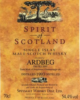 Ardbeg 1993 GM Spirit of Scotland Refill American Hogshead 1087 for Japan Import System 54.4% 700ml