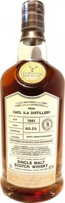 Caol Ila 1981 GM Connoisseurs Choice Cask Strength 36yo Refill American Hogshead Batch 18/103 The Whisky Exchange 20th Anniversary 60.2% 700ml