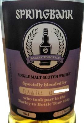 Springbank Barley to Bottle Tour 2023 Daniel B 55.5% 700ml