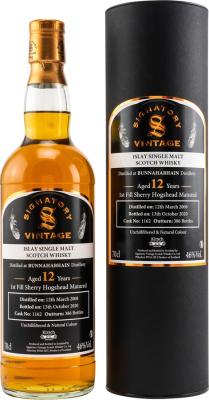 Bunnahabhain 2008 SV Unchillfiltered & Natural Colour 1st Fill Ex-Sherry Hogshead #1162 Kirsch Import 46% 700ml