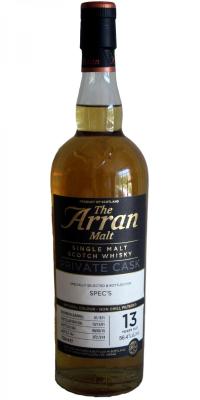 Arran 2001 Private Cask Bourbon Barrel 01/871 Spec's 56.4% 750ml