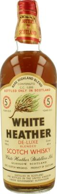 White Heather 5yo De-Luxe Blended Scotch Whisky Rinaldi Import Bologna 43.4% 1000ml