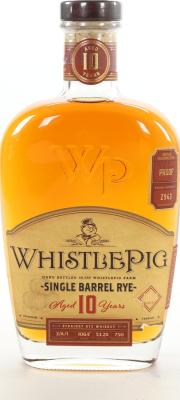 WhistlePig 10yo Single Barrel Rye Warehouse 2 Rickhouse 3 Level 3 2610 Stag Lounge Oklahoma Bourbon Connoisseurs 58.4% 750ml