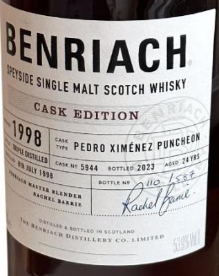 BenRiach 1998 Cask Edition Pedro Ximenez Puncheon 53.9% 700ml