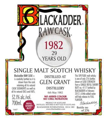 Glen Grant 1982 BA Raw Cask Sherry Cask 4117 52.1% 700ml