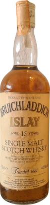 Bruichladdich 15yo Islay Single Malt Scotch Whisky F.lli Rinaldi Importatori S.p.A. Bologna 43% 750ml