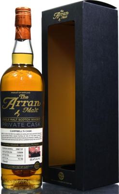 Arran 1998 Campbell's Cask Private Cask Bourbon Barrel 1998/1137 55.4% 700ml