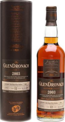 Glendronach 2003 Single Cask Pedro Ximenez Sherry Puncheon #4098 Lateltin AG 54.3% 700ml