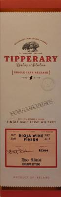 Tipperary 2008 Single Cask Release Rioja Wine Finish RC104 58.5% 700ml