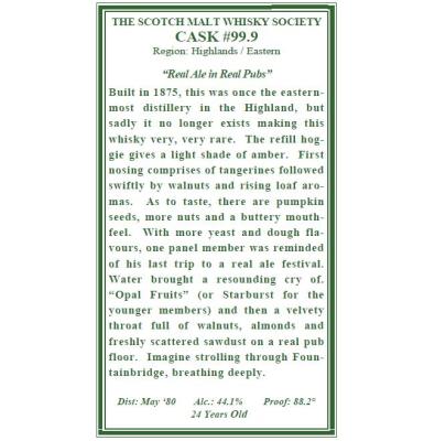 Glenugie 1980 SMWS 99.9 Real Ale in Real Pubs Refill Hogshead 99.9 44.1% 700ml