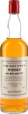 Macallan As We Get It JGT Pure Malt Scotch Whisky 103 Proof 59% 750ml