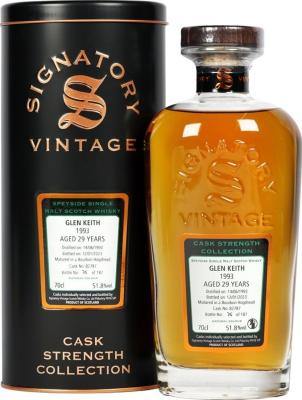 Glen Keith 1993 SV Cask Strength Collection Bourbon Hogshead 51.8% 700ml