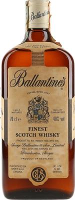 Ballantine's Finest Scotch Whisky Importato da Spirit S.p.A. Genova 40% 700ml