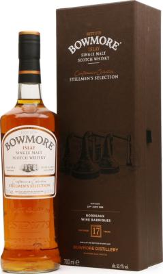 Bowmore 1998 Craftsmen's Collection Stillmen's Selection 17yo Bordeaux Wine Barriques Distillery Shop Bottling 53.1% 700ml