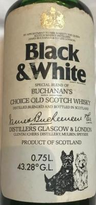 Black & White Special Blend of Buchanan's Choice Old Scotch Whisky 43.28% 750ml