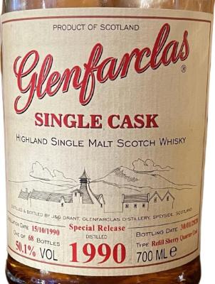Glenfarclas 1990 Single Cask Special Release Refill Sherry Quarter Cask 50.1% 700ml