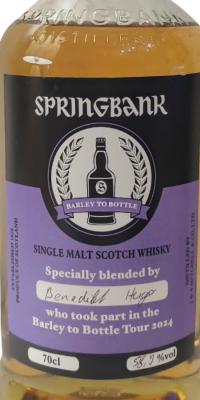 Springbank Barley to Bottle Tour 2024 Benedikt 58.9% 700ml
