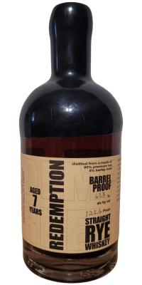 Redemption 7yo BBS Charred New American Oak Barrel 61.3% 750ml