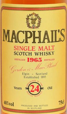 MacPhail's 1965 GM 40% 750ml