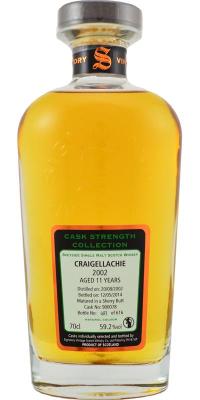 Craigellachie 2002 SV Cask Strength Collection Sherry Butt #900078 59.2% 700ml