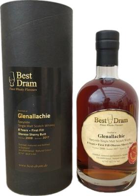 Glenallachie 2008 BD 1st Fill Oloroso Sherry Butt 62.5% 700ml