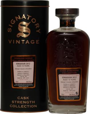 Edradour 2012 SV Cask Strength Collection Sherry Butt Danish Whisky retailers 58.9% 700ml