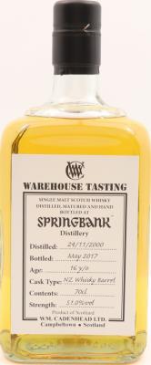 Springbank 2000 CA Warehouse Tasting Bourbon Ex-Lammerlaw Cask #840 51% 700ml