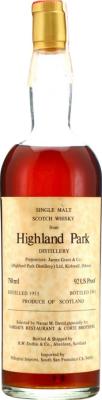 Highland Park 1955 RWD Narsai's Restaurant & Corti Brothers Pellegrini Import 46% 750ml