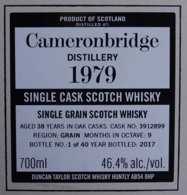 Cameronbridge 1979 DT #3912899 46.4% 700ml