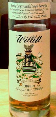 Willett 5yo Family Estate Bottled Single Barrel Rye 15 55% 750ml