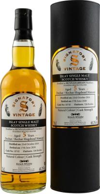 Bunnahabhain 2014 SV Natural Colour Cask Strength Rechar Hogshead #10745 Kirsch Whisky 60.2% 700ml