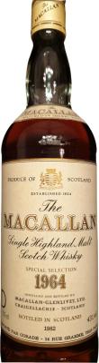 Macallan 1964 Sherry Wood Importe par Corade S.A France 43% 750ml